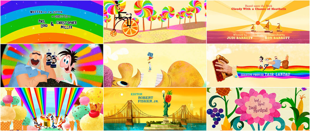 Cloudy With A Chance Of Meatballs It's Raining Sunshine Cloudy with a Chance of Meatballs (2009) — Art of the Title