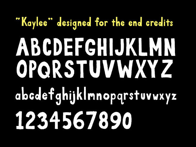 Kaylee typeface example